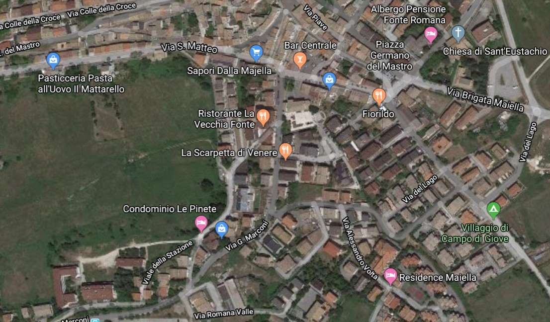Foto satellitale di Campo di Giove e del Residence Maiella